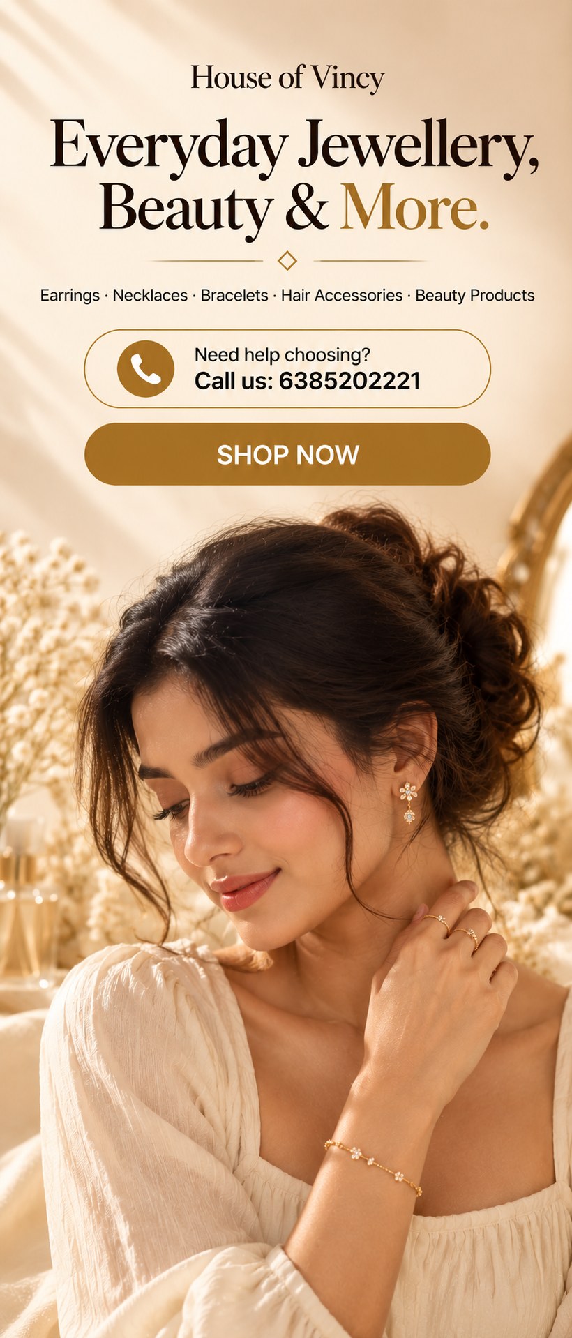 House of Vincy. Everyday Jewellery, Beauty and More. Earrings, necklaces, bracelets, hair accessories, beauty products. Need help choosing? Call us: 6385202221. Shop now.